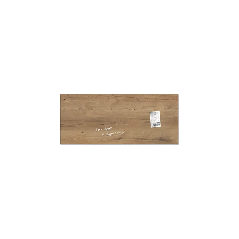 Glasmagnetboard sigel Artverum GL247 - 130 x 55 cm Natural-Wood inkl. SuperDym Magnete
