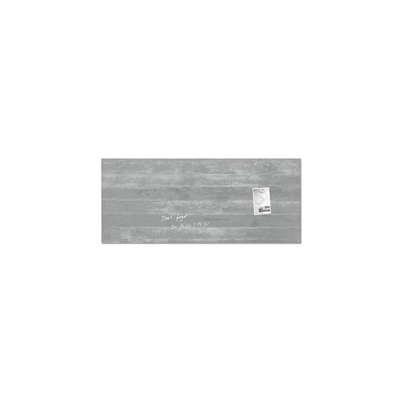 Glasmagnetboard sigel Artverum GL248 - 130 x 55 cm Sichtbeton inkl. SuperDym Magnete
