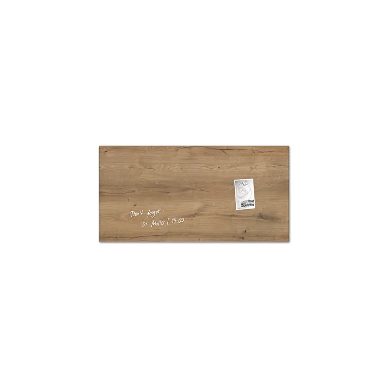 Glasmagnetboard sigel Artverum GL258 - 91 x 46 cm Natural-Wood inkl. SuperDym Magnete