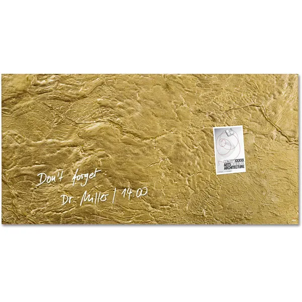 Glasmagnetboard sigel Artverum GL266 - 91 x 46 cm metallic-gold inkl. SuperDym Magnete