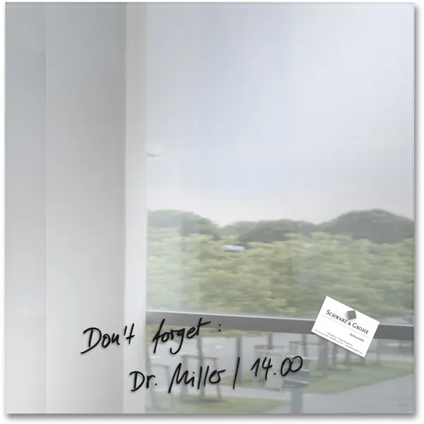 Glasmagnetboard sigel Artverum GL275 - 48 x 48 cm Spiegel inkl. SuperDym Magnete