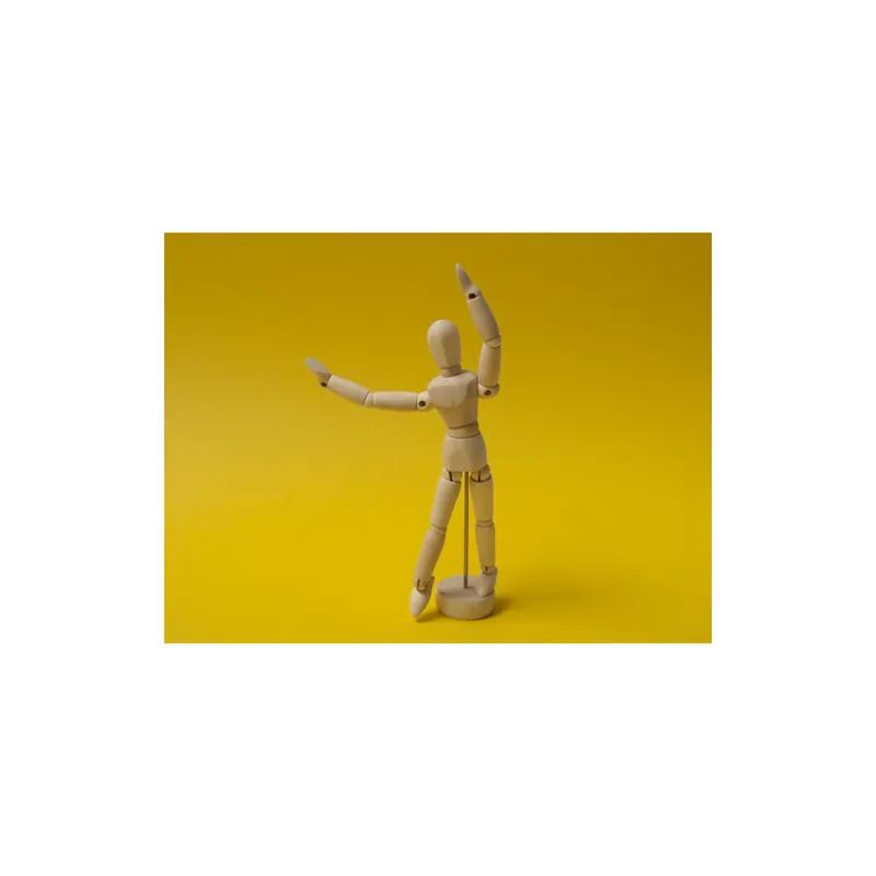 Gliederpuppe aus Holz, unlackiert, 15cm