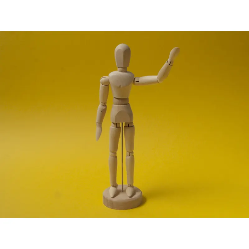 Gliederpuppe aus Holz, unlackiert, 20cm