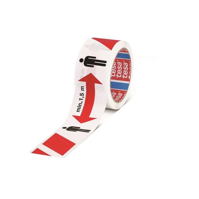 GP 0,11€/m tesa Abstandstape / Abstandsband - 1,5m ABSTAND HALTEN selbstklebend 50m : 50mm - 58263-00000