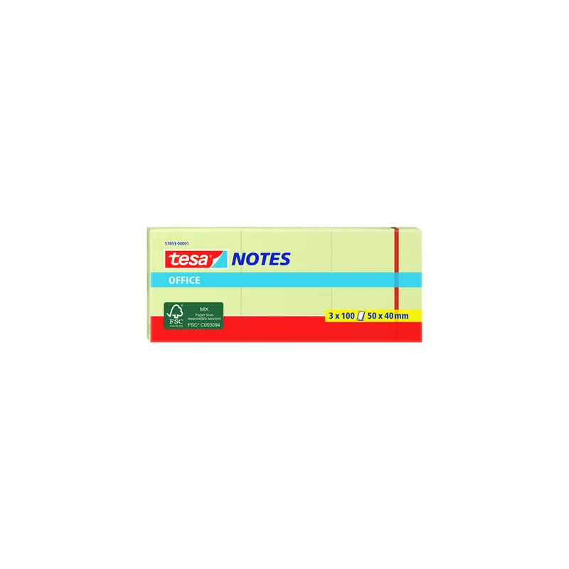 Haftnotizen tesa Office Notes 57653 - 40 x 50 mm gelb Papier Pckg/300