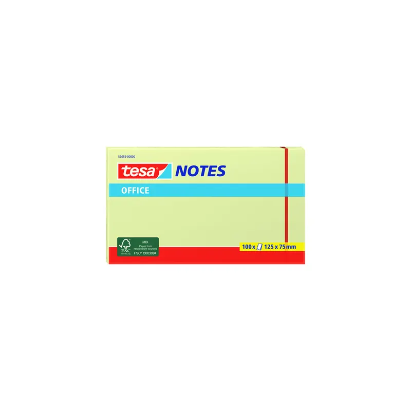 Haftnotizen tesa Office Notes 57655 - 75 x 125 mm gelb Papier Pckg/100