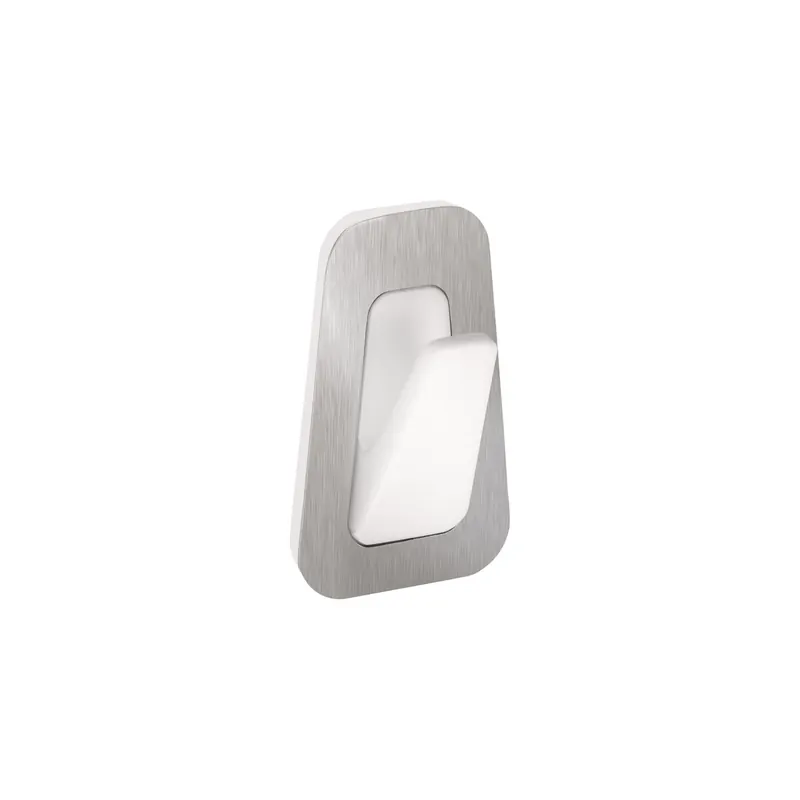 Haken tesa Powerstrips Waterproof Small 59783 - eckig metallic-weiß bis 1 kg für Badezimmer Edelstahl/Kunststoff Pckg/2