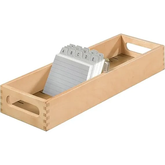 HAN 1007-0 Karteikarte aus Holz im Querformat, Natur, DIN A7 - für 1.500 Karteikarten