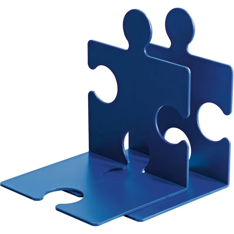 HAN CD-Ständer & Buchstütze Puzzle 2er Pack, standfester kombinierbarer Stehsammler in modernem Puzzle-Look, für CDs, Bücher & DVDs, 9212-14, blau