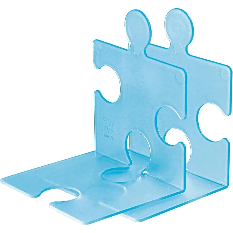 HAN CD-Ständer & Buchstütze Puzzle, standfester kombinierbarer Stehsammler in modernem Puzzle-Look, für CDs, Bücher & DVDs, 9212-64, transluzent-blau