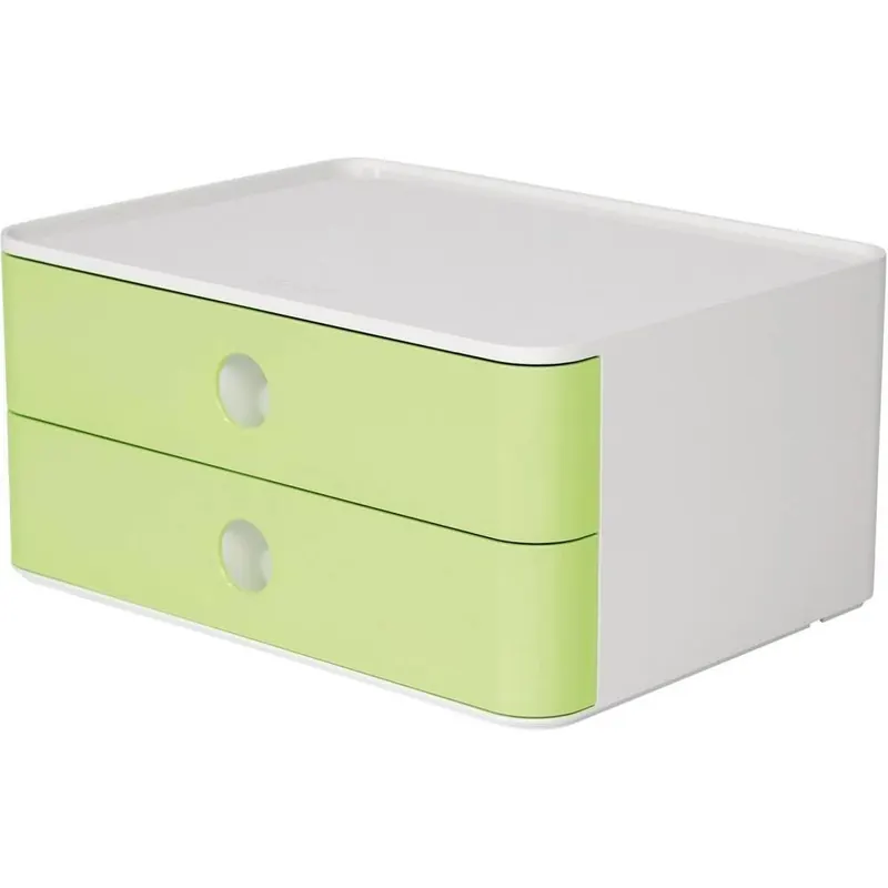 HAN SMART-BOX ALLISON, kompakte Design-Schubladenbox mit 2 Schubladen, hochglänzend und in Premium-Qualität, lime green