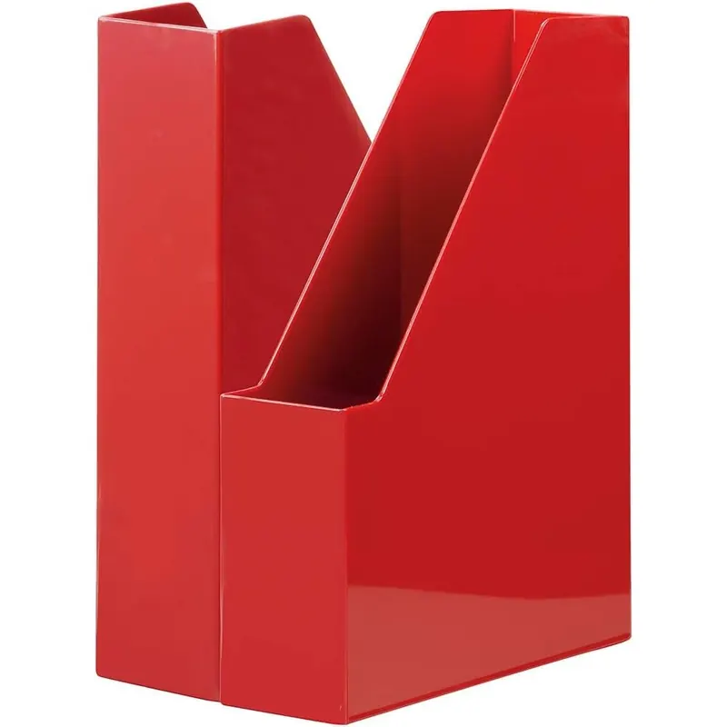 HAN Stehsammler i-LINE – 2 STÜCK, eleganter, moderner High-End Stehsammler für Hefte, Zeitschriften und Mappen bis Format DIN A4/C4, rot, 16501-17