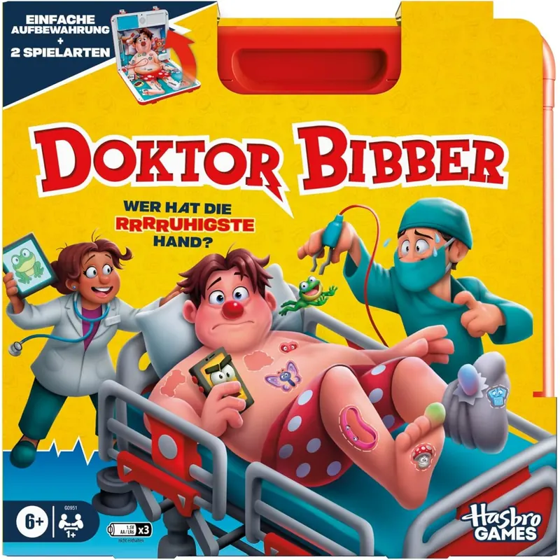 Hasbro Games Doktor Bibber elektronisches Brettspiel in Einer Tragebox - Deutsche Fassung