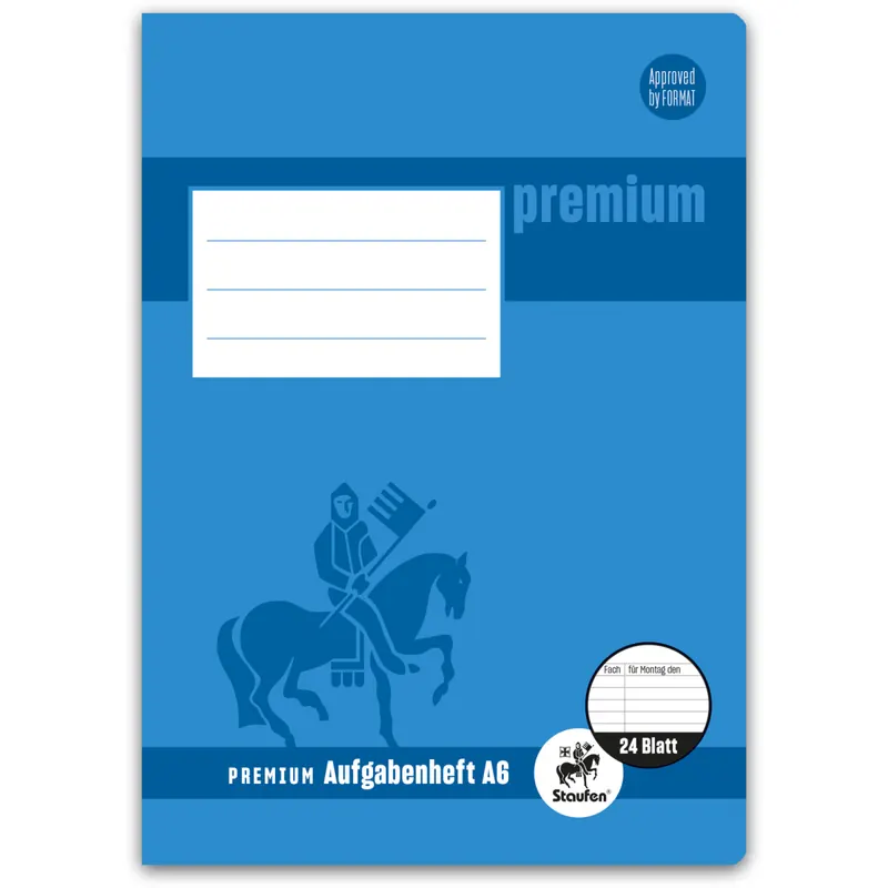 Hausaufgabenheft Staufen Premium Academy 734010162 - A6 105 x 148 mm klimaneutral 24 Blatt hochweißes Premiumpapier 90 g/m²