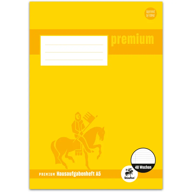 Hausaufgabenheft Staufen Premium Academy 734010254 - A5 148 x 210 mm klimaneutral 48 Blatt hochweißes Premiumpapier 90 g/m²