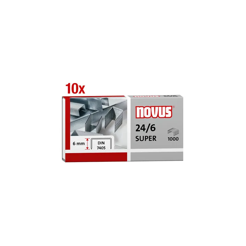Heftklammer Novus 040-0129 - 24/6 30 Blatt Stahl, verzinkt Pckg/10000