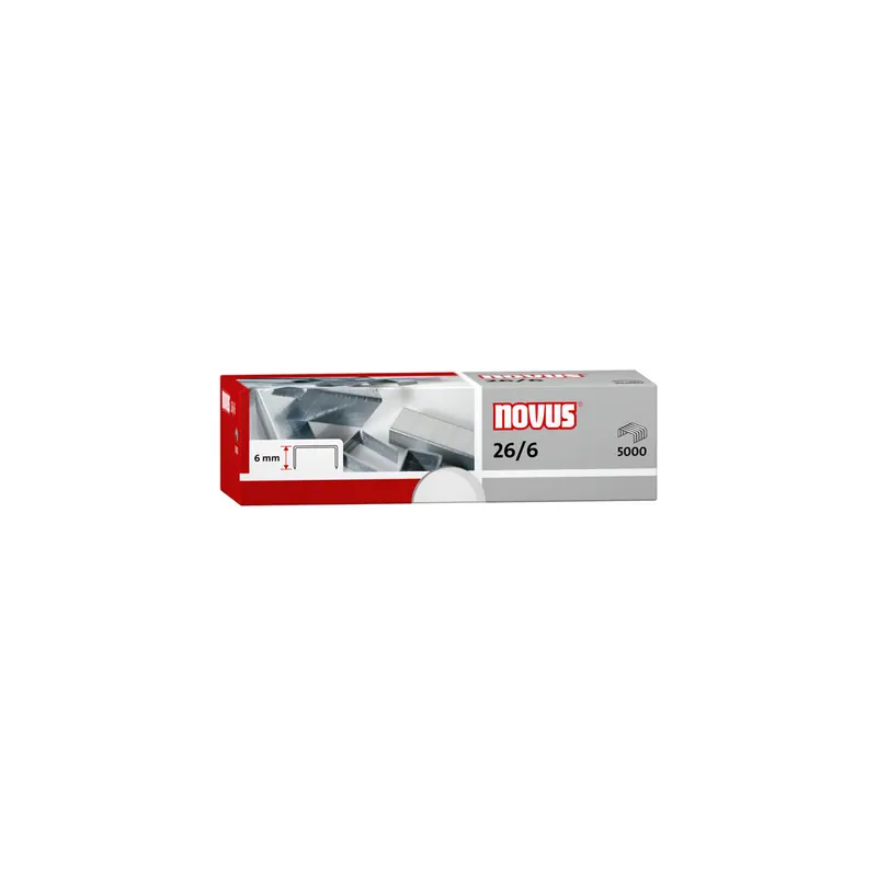 Heftklammer Novus 040-0160 - 26/6 25 Blatt Stahl, verzinkt Pckg/5000