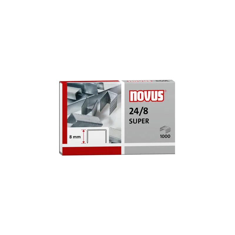 Heftklammer Novus Super 040-0038 - 24/8 50 Blatt Stahl, verzinkt Pckg/1000