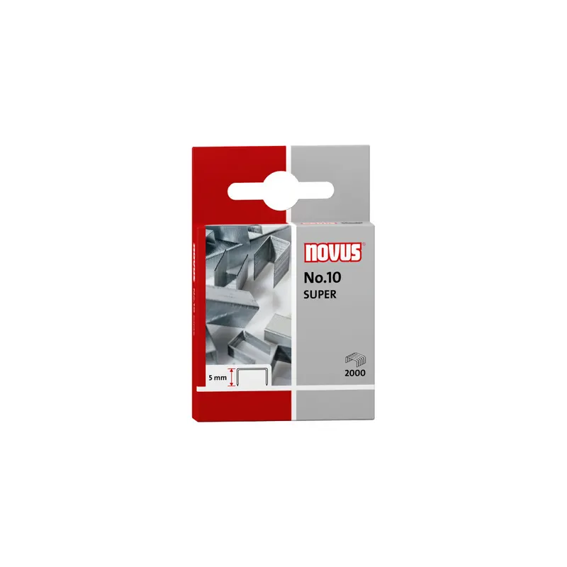 Heftklammer Novus Super 040-0179 - No10 20 Blatt Stahl, verzinkt Pckg/2000