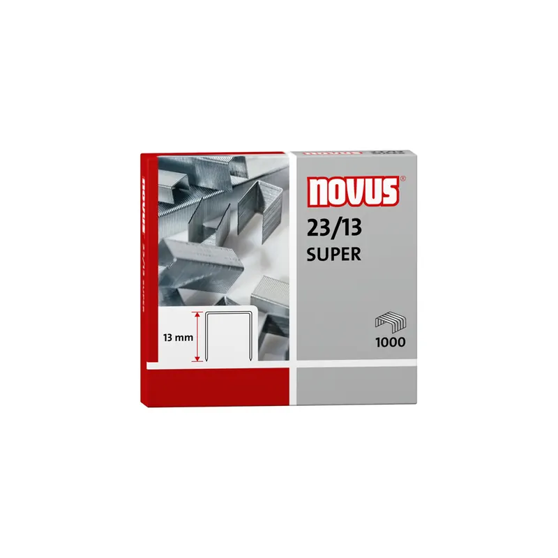 Heftklammer Novus Super 042-0533 - 23/13 100 Blatt Stahl, verzinkt Pckg/1000