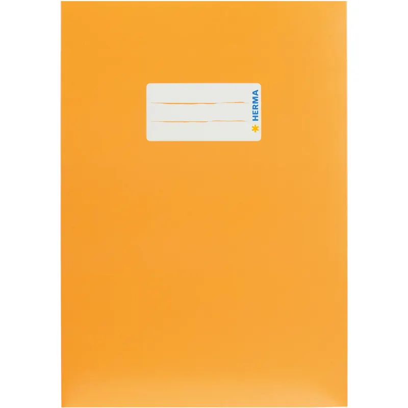 Heftumschlag Herma Premiumkarton 19761 - A5 148 x 210 mm orange mit Beschriftungsetikett Karton