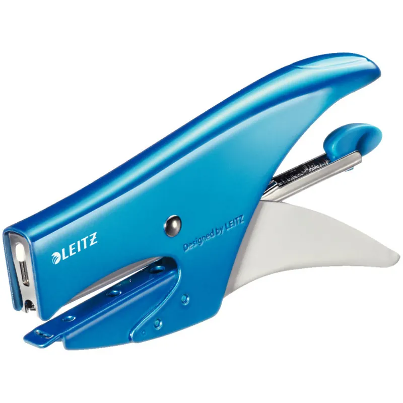 Heftzange Leitz WOW 5531 - blau metallic 15 Blatt Hinterlademechanik HK No10 Metall
