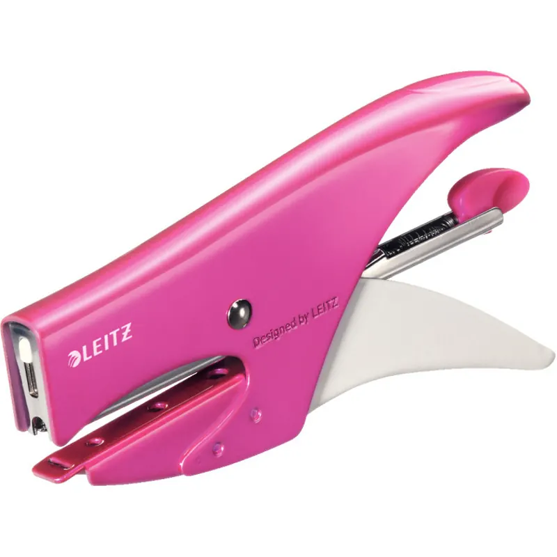 Heftzange Leitz WOW 5531 - pink metallic 15 Blatt Hinterlademechanik HK No10 Metall