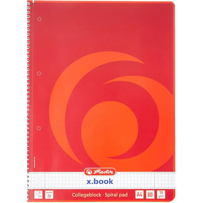 Herlitz Collegeblock A4, 80 Blatt, 70 g/m