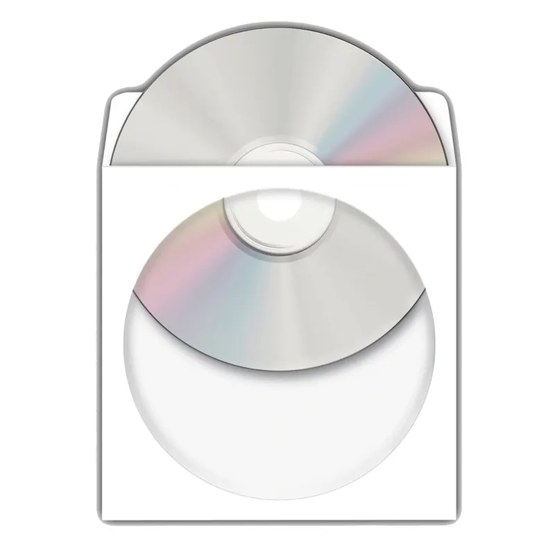 HERMA 1141 CD DVD Papier-Schutzhüllen, 1000 Stück, CD Umschläge Papierleerhüllen mit Sichtfenster, DVD Schutzhüllen Papierhüllen mit Fenster, Rückseite selbstklebend, weiß