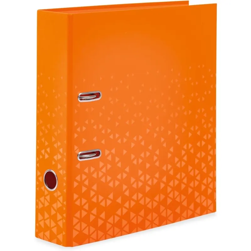 HERMA Ordner A4 Farbe Orange, 7 cm breit, Kinder Ringordner mit Muster, einfarbiger Aktenordner mit glänzender Veredelung und Innendruck für Jungen und Mädchen