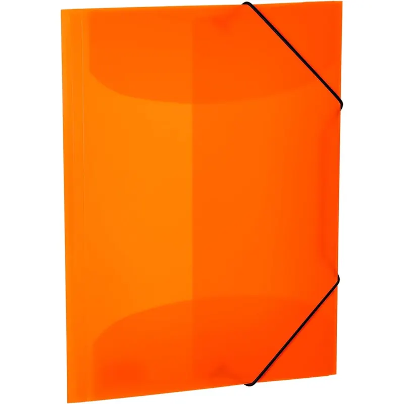 HERMA Sammelmappe A4 Neon Orange Transluzent, Eckspanner-Mappe aus Kunststoff mit Gummizug und Innenklappen für Kinder, Jungen und Mädchen