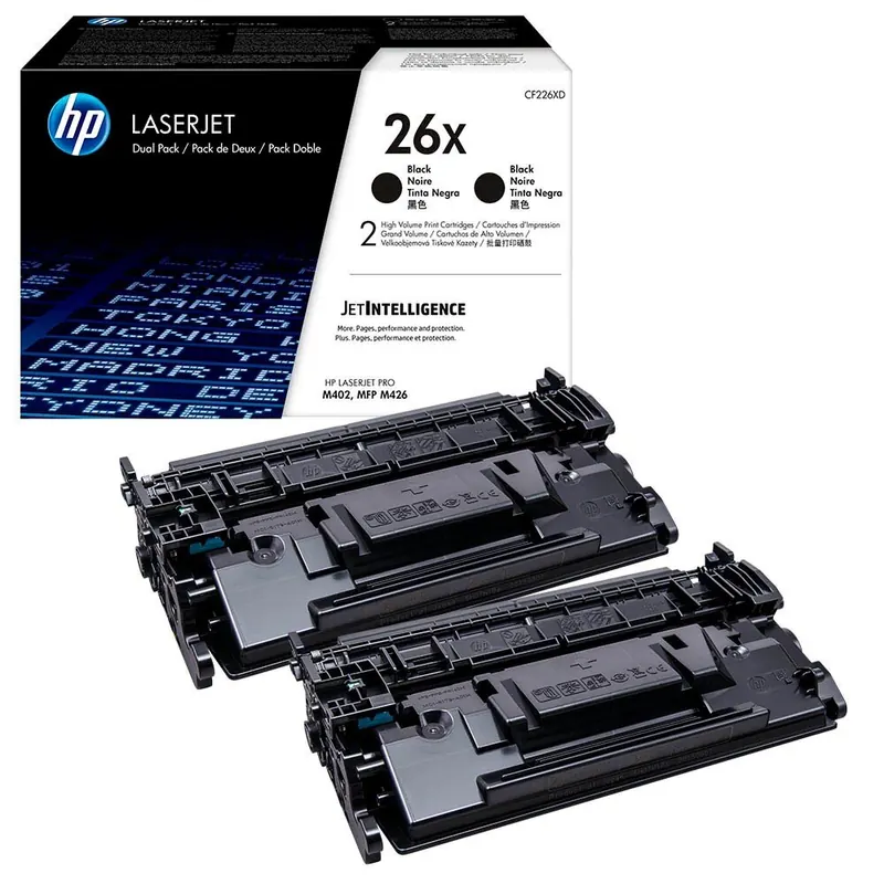 HP 26X - CF226XD Multipack Original Toner (2x Schwarz) mit hoher Reichweite für HP Laserjet Pro M402, HP Laserjet Pro M426