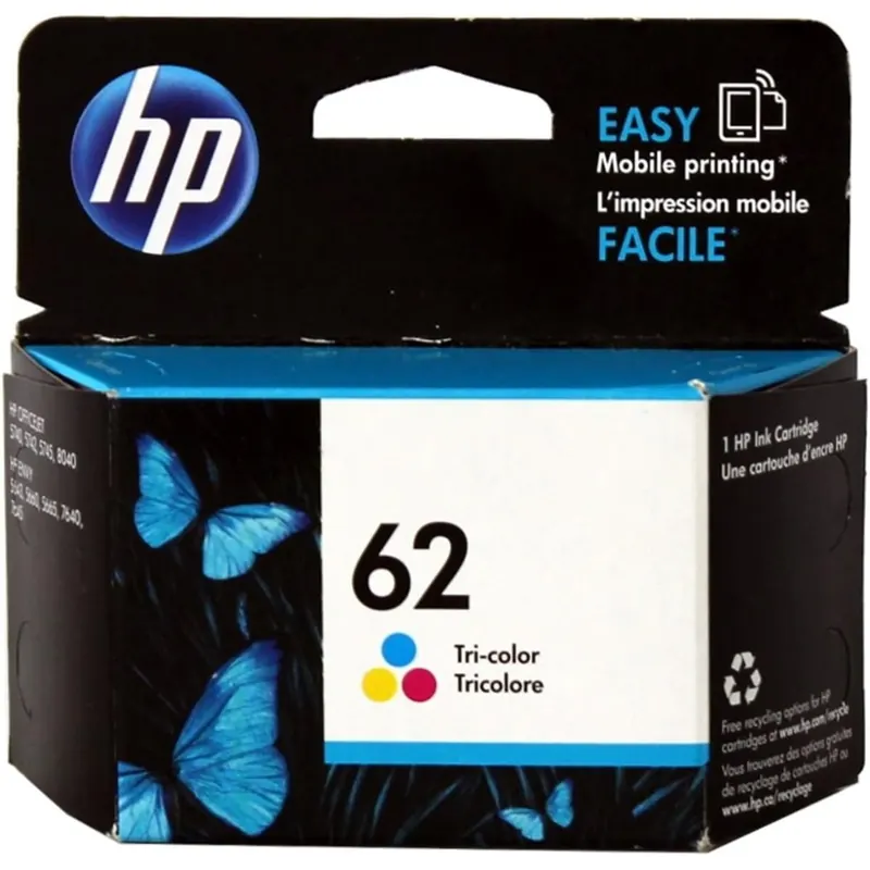HP 62 (C2P06AE) Original Druckerpatrone Farbe für HP ENVY 55xx, 56xx, 7640, HP OfficeJet 200, 250, 57xx