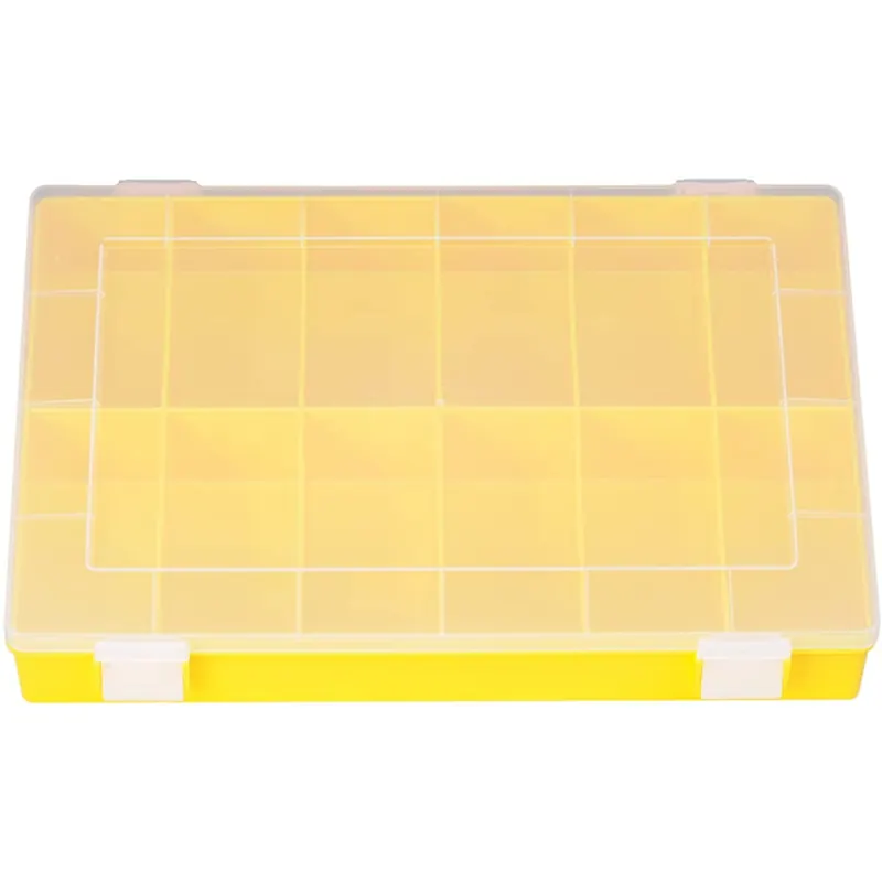 hünersdorff 611800 Sortimentskasten: stabile Sortierbox (PP-Classic) mit fester Fachaufteilung (12 Fächer), Sortierkasten-Maße: T225 x B335 x Hxx 55, Made in Germany, Gelb