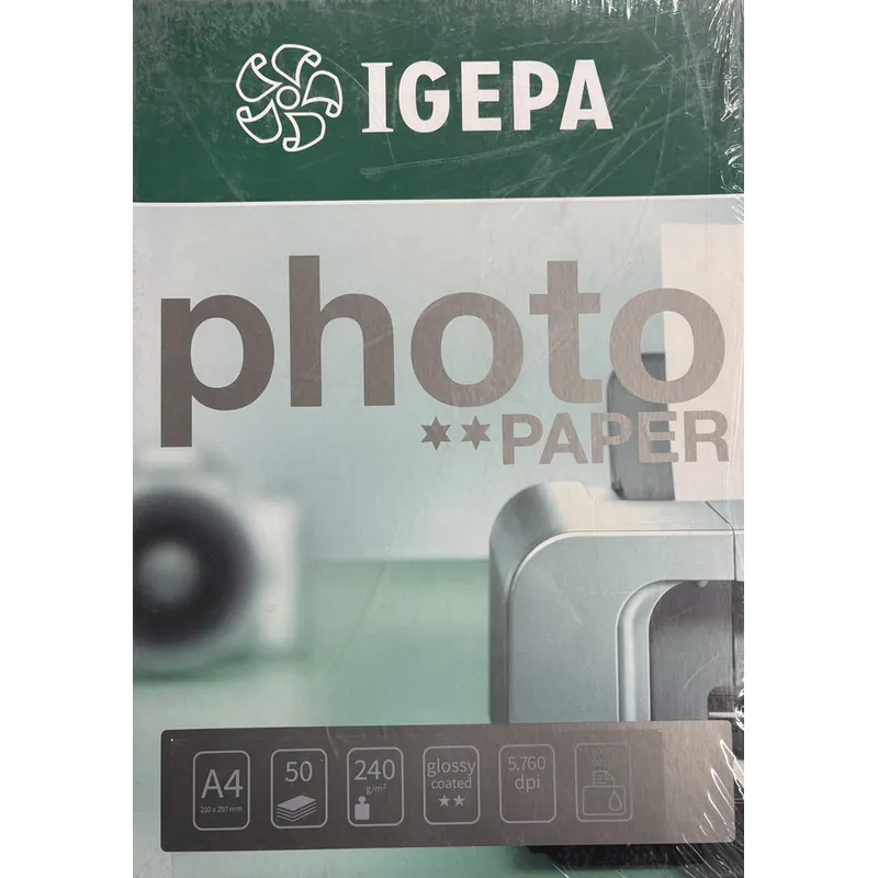 Igepa Fotopapier Coated Glossy 240g, A4, 50 Blatt