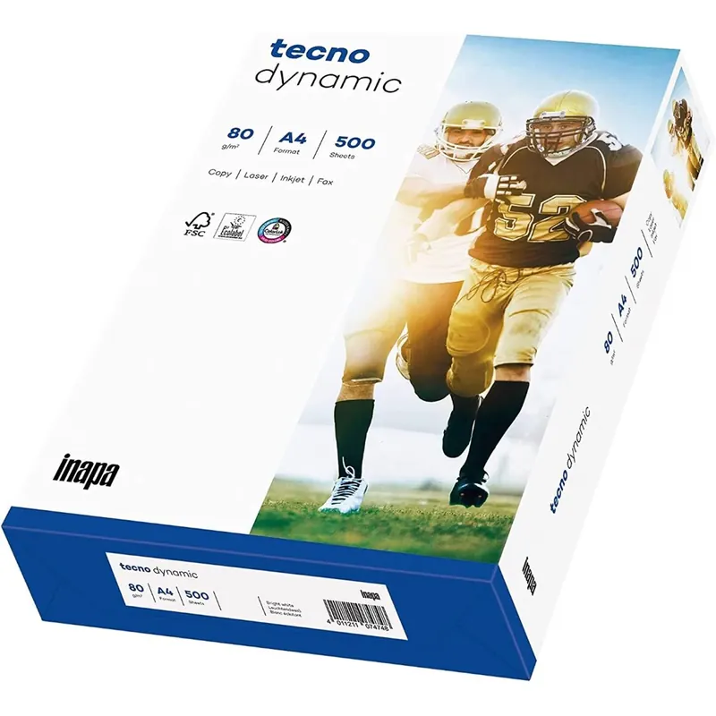 inapa Drucker-/ Multifunktionspapier tecno Dynamic: 80 g/m², A4, 500 Blatt, weiß