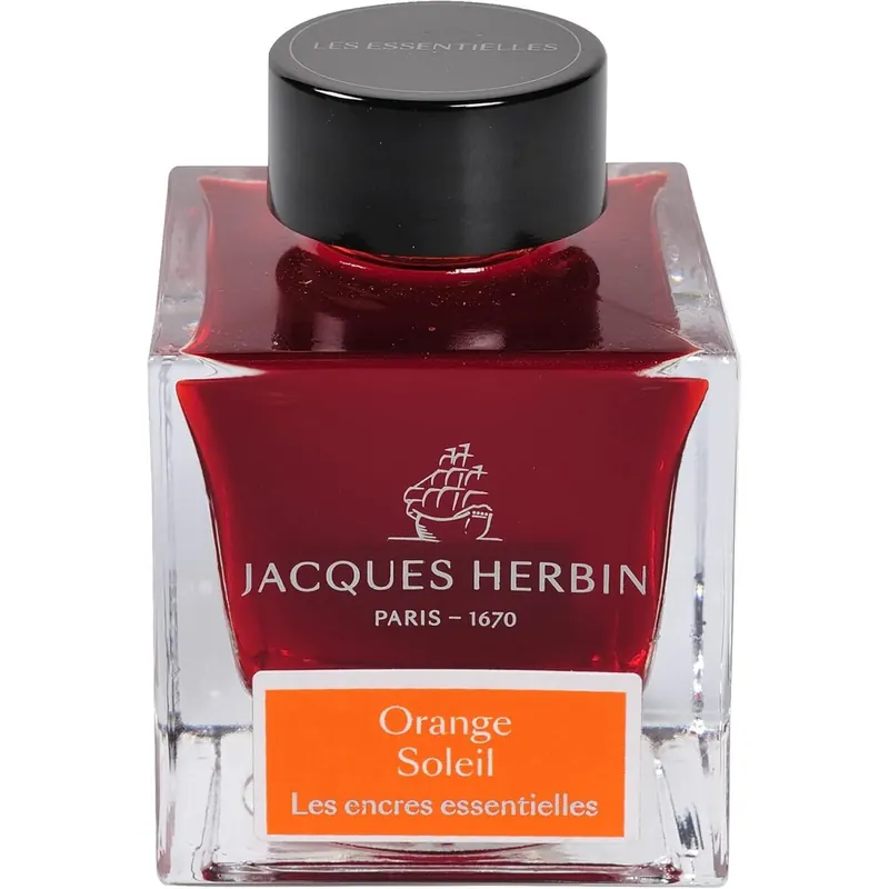 J.Herbin Herbin 13157JT - Tintenflasche für Füllfederhalter und Tintenroller, 50 ml, Sun Orange