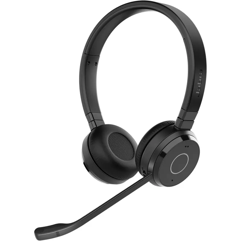 Jabra Evolve 65 TE (3. Ausgabe 2025) Kabelloses Bluetooth-Stereo-Headset mit Geräuschunterdr.-Mikrofon, verbindet 2 Geräte, 16h Akkulaufzeit, USB-A-Adapter, MS Teams-Zertifiziert, Schwarz