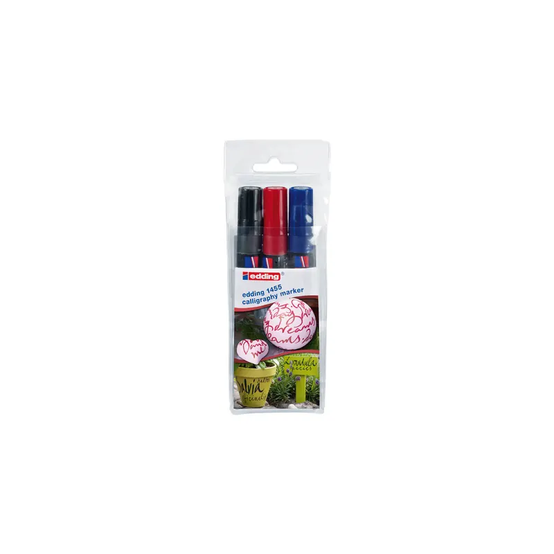 Kalligrafiestift edding creative 1455 - farbig sortiert 1,0-5,0 mm Kalligrafiespitze 3er-Set