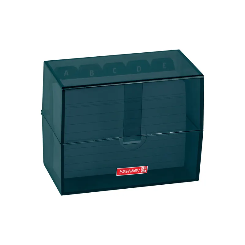 Karteibox Brunnen Colour Code 20570 - A7 denim gefüllt mit 100 linierten Karteikarten Polystyrol