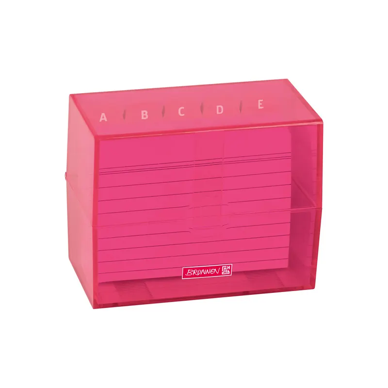 Karteibox Brunnen Colour Code 20570 - A7 tulip gefüllt mit 100 linierten Karteikarten Polystyrol