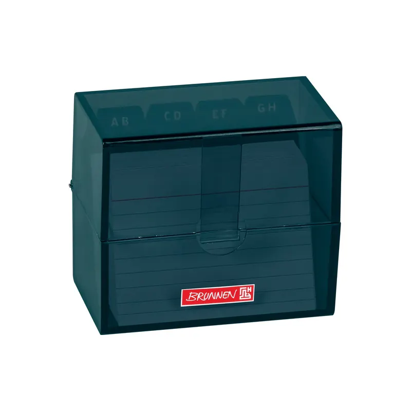 Karteibox Brunnen Colour Code 20580 - A8 denim gefüllt mit 100 linierten Karteikarten Polystyrol