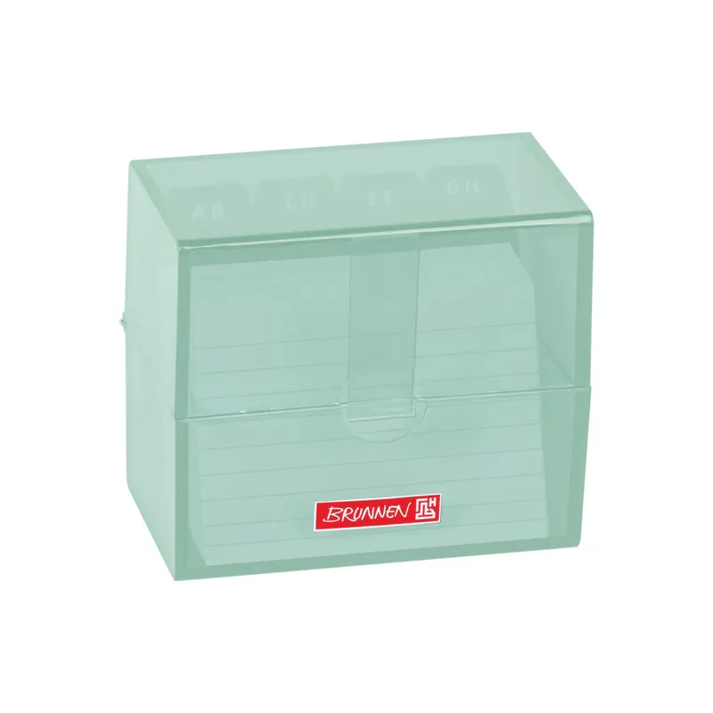 Karteibox Brunnen Colour Code 20580 - A8 mint gefüllt mit 100 linierten Karteikarten Polystyrol