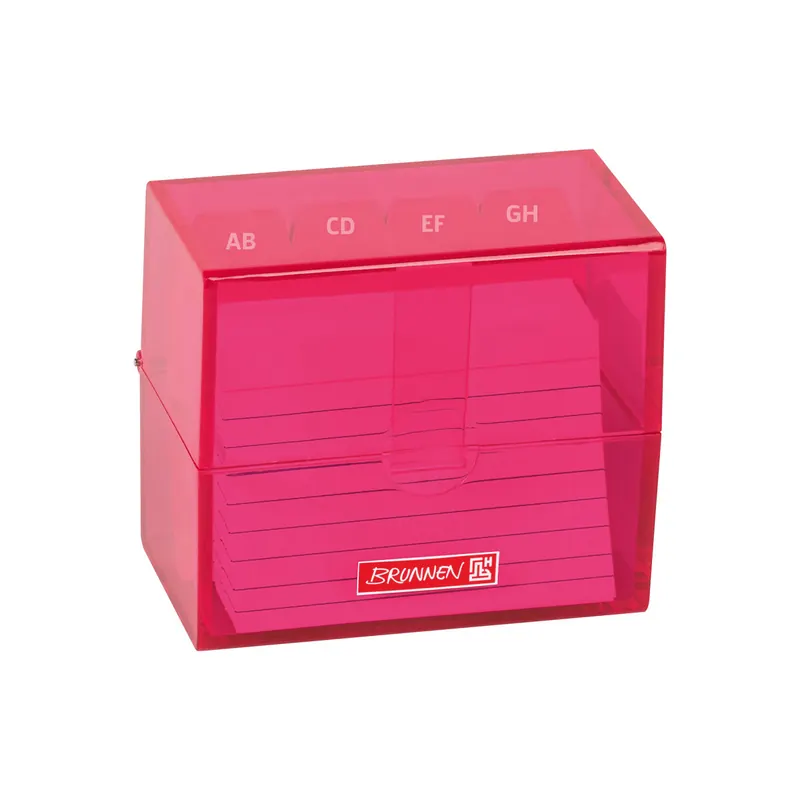 Karteibox Brunnen Colour Code 20580 - A8 tulip gefüllt mit 100 linierten Karteikarten Polystyrol