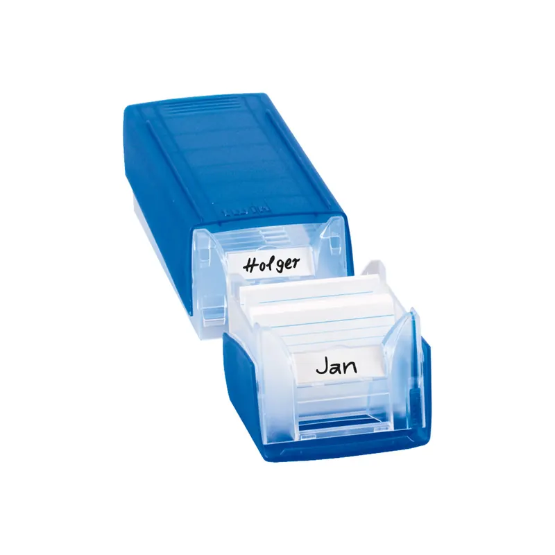 Karteibox Brunnen Twinboxx 20585 - A8 blau transparent inkl. 100 Karteikarten Styrolux