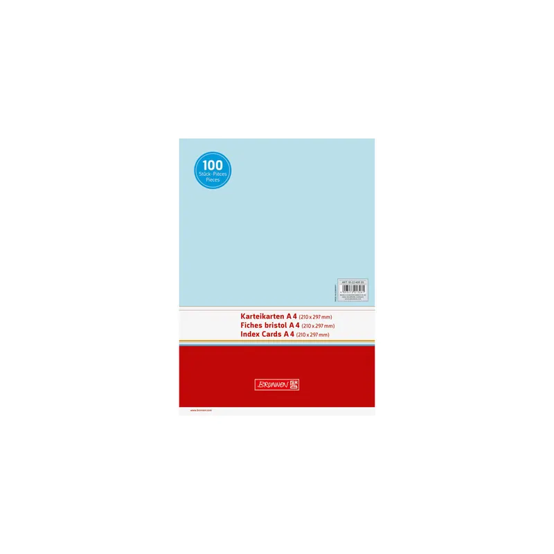 Karteikarte Brunnen 22400 - A4 210 x 297 mm blau blanko Pckg/100
