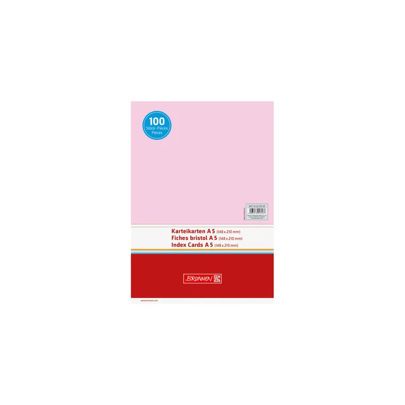 Karteikarte Brunnen 22500 - A5 148 x 210 mm rot blanko Pckg/100