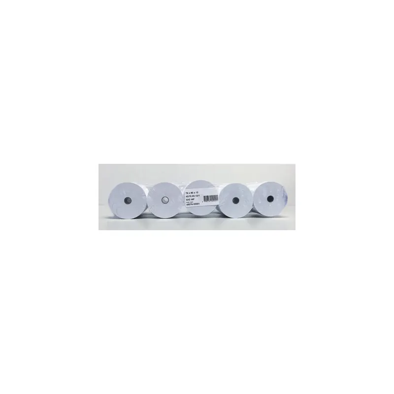Kassenrolle Heipa 45076-50001 - 76 mm x 80 m x 12 mm 60 m weiß ohne Rückseitendruck 60 g/m² Normalpapier holzfrei  Pckg/50