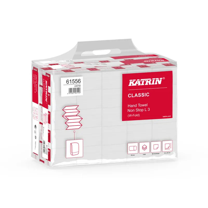 KATRIN Papierhandtücher CLASSIC Non Stop L3 Interfold-Falzung 3-lagig 2.250 Tücher