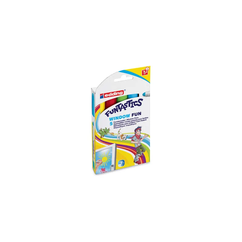 Kinderkreidemarker edding Funtastics 16 - sortiert 2-6 mm Rundspitze non-permanent nicht nachfüllbar 5er-Set